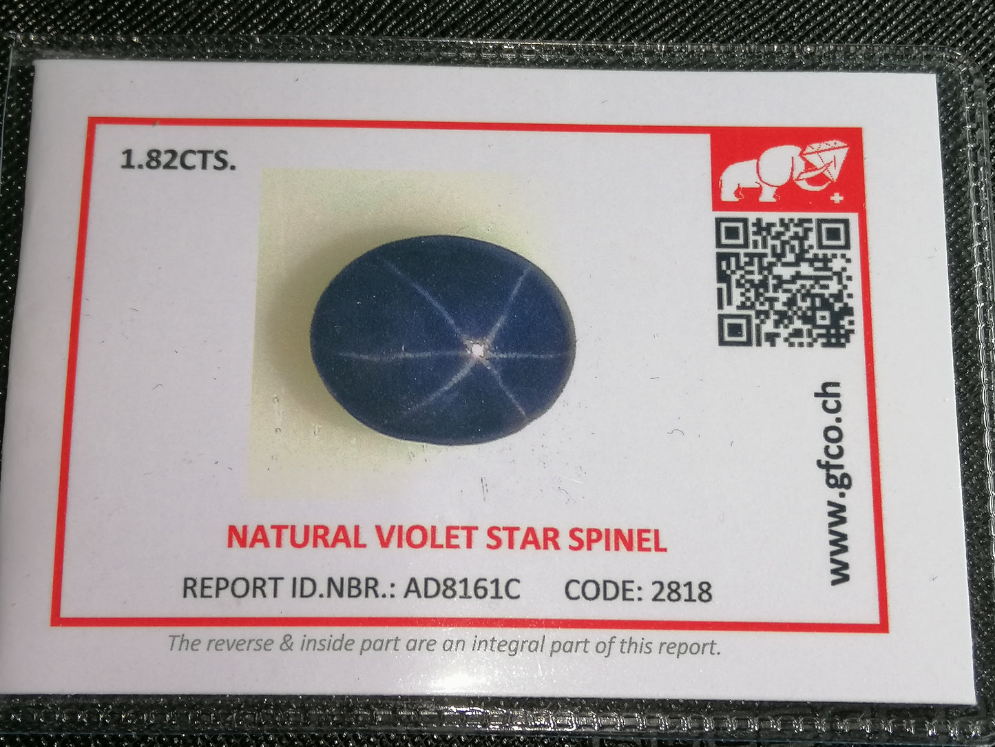 Natural Star Spinel: Cosmic Gem 1.82cts- 2A43SS103 (24)