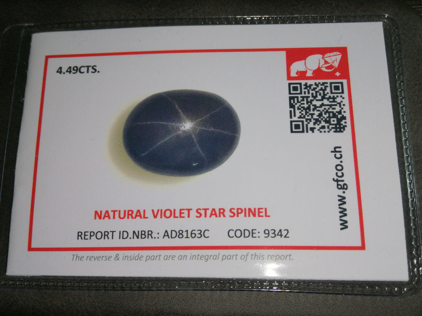 Natural Certified Star Spinel: Galactic Luster 4.49cts- 2A43SS104 (24)