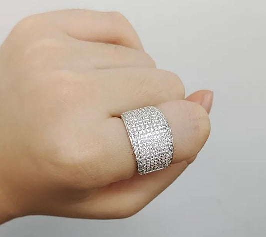 Commanding 7.75ct White Sapphire Pavé Men's Ring