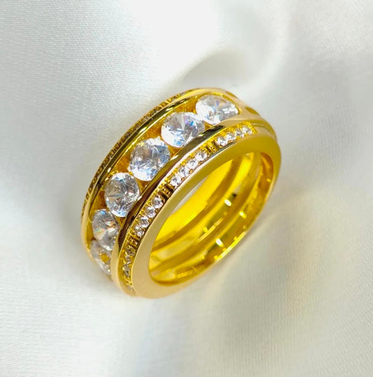 3.5ct Round White Sapphire Eternity Band in Gold Plating