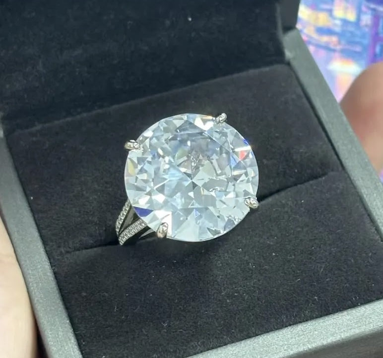 13ct Round White Sapphire Engagement Ring - Dazzling Forever Promise