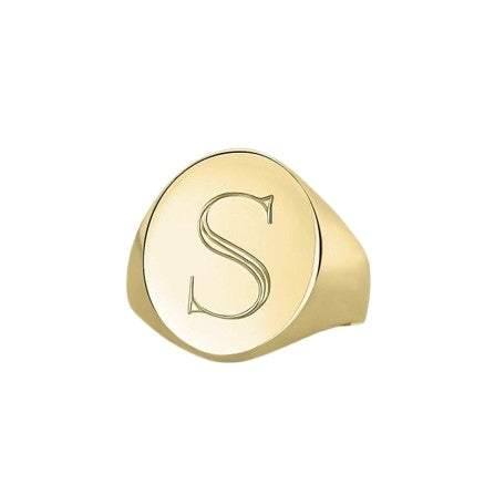 Golden Monogram Signet Ring