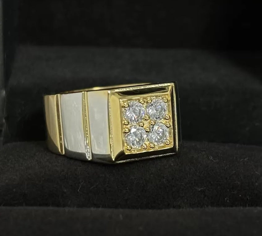 2ct Round White Sapphire Men’s Band Ring