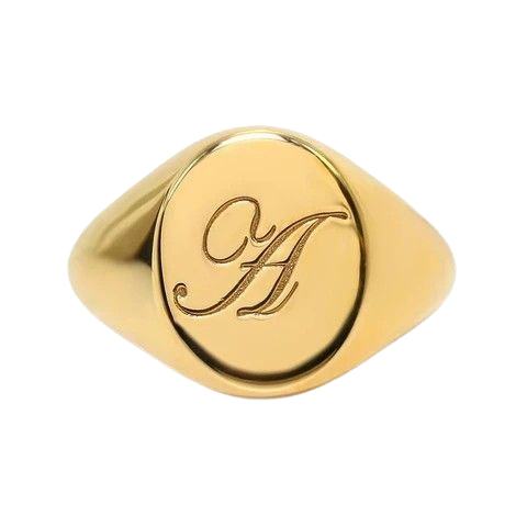 Elegant Script Monogram Ring