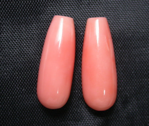 11.55ct Natural Matching Pair Tear Drop Coral Gemstones