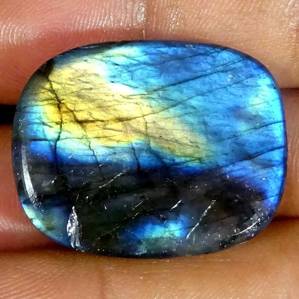 Natural Blue Labradorite Cushion Shape Cabochon Loose Gemstones