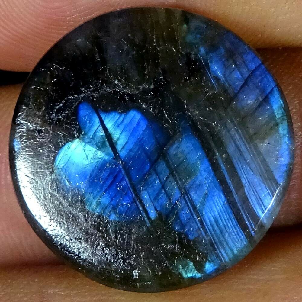 Natural African Blue Labradorite Round Cabochon Loose Gemstone