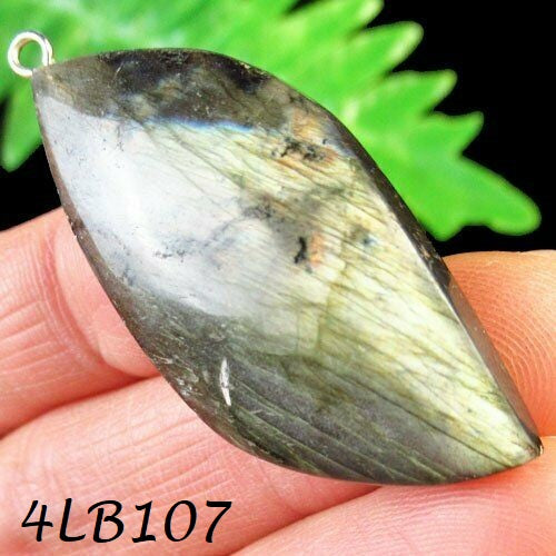 Natural Blue Flame Labradorite Freeform Pendant Bead