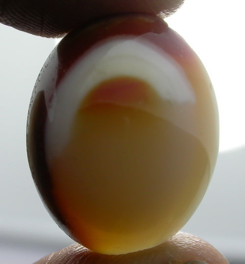 Half Covered Boiled Egg Natural  Agate 4UAG103