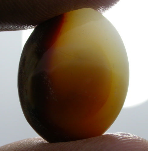 Half Covered Boiled Egg Natural  Agate 4UAG103