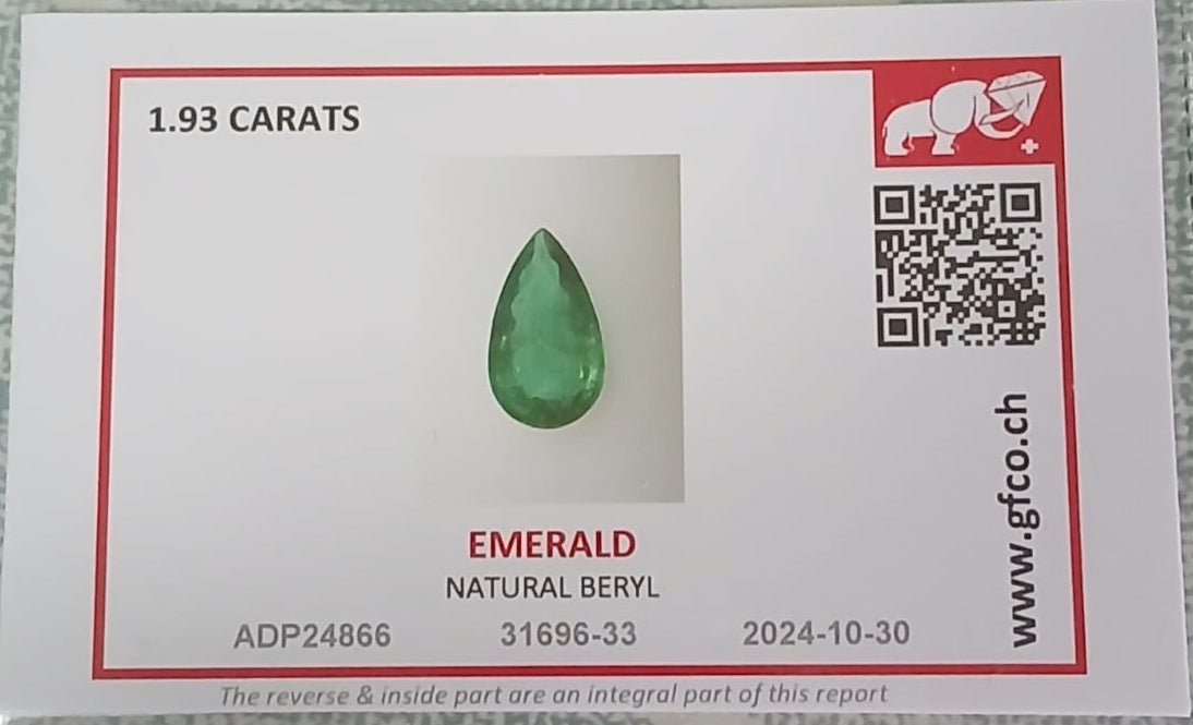 Natural Certified Emerald: Mystic Meadow 1.95cts- EME05 (24)