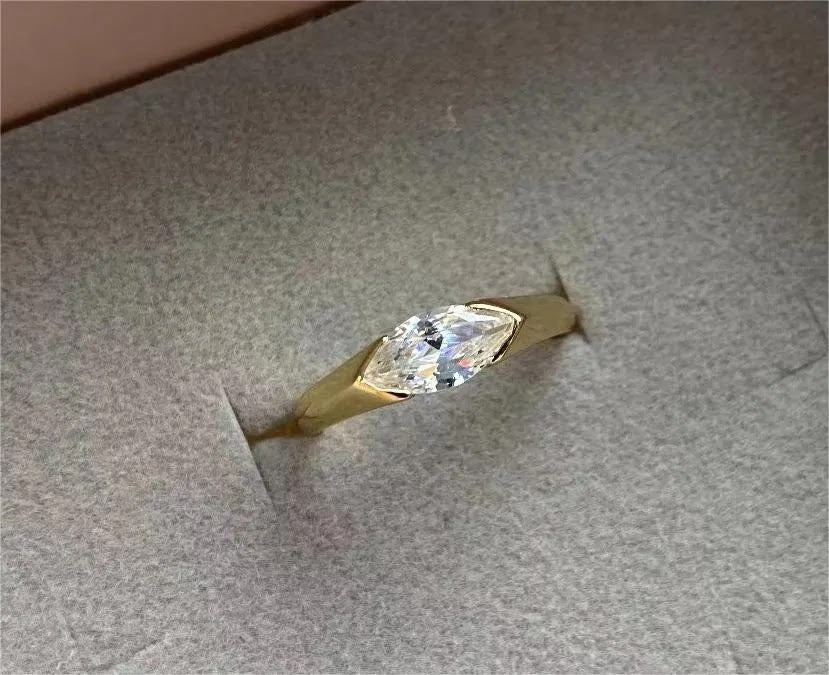 Elegant 2ct Marquise White Sapphire Eternity Ring