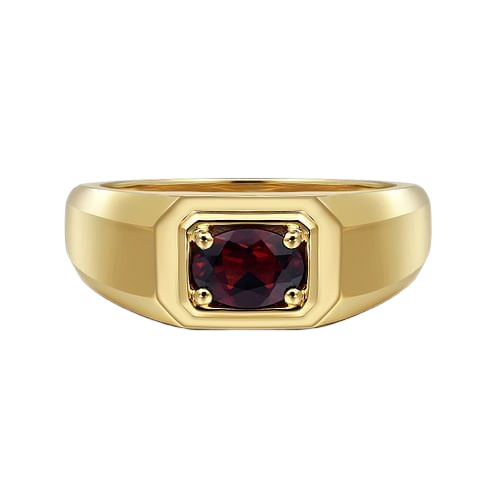 Regal Garnet Signet Ring