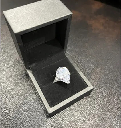 20ct Pear-Cut White Sapphire Engagement Ring