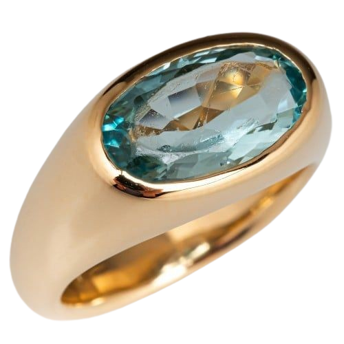 Aqua Elegance Oval-Cut Ring