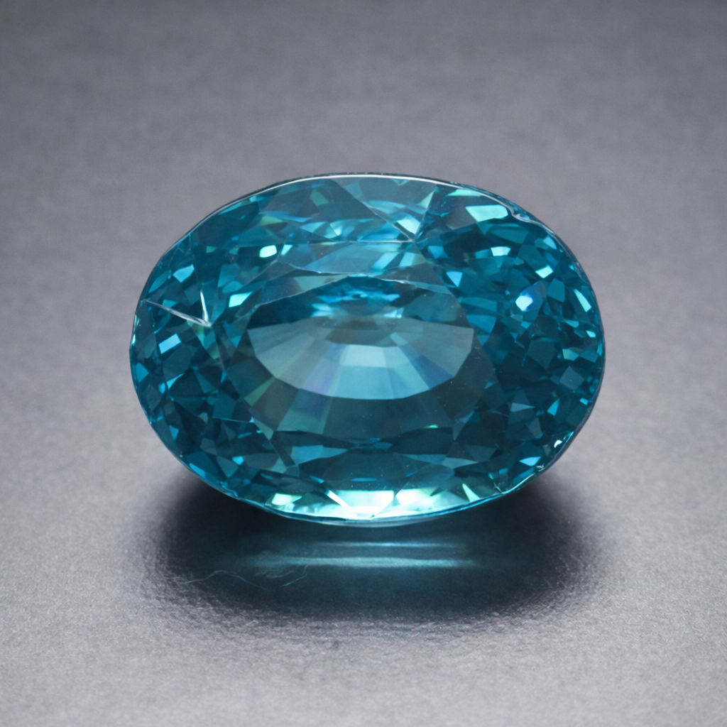 Natural Certified Blue Zircon: Cyan Elegance 6.45cts- ZR24 (24)