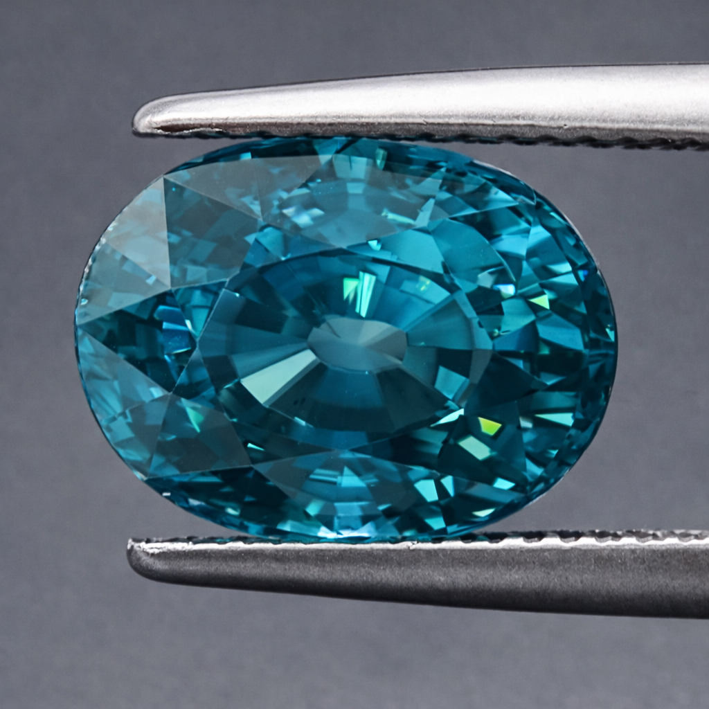 Natural Certified Blue Zircon: Cyan Elegance 6.45cts- ZR24 (24)