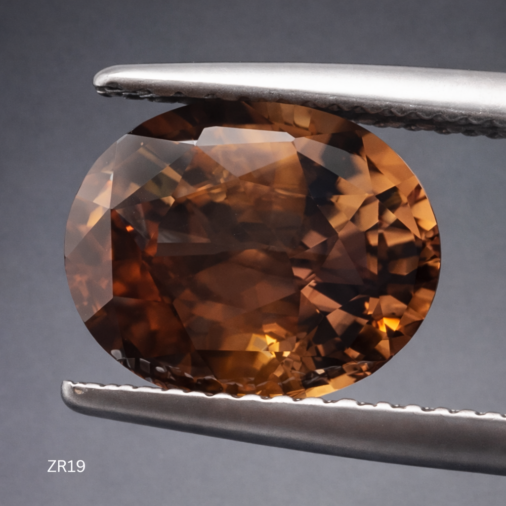 Natural Certified Zircon: Caramel Gleam 3.96cts- ZR19 (24)