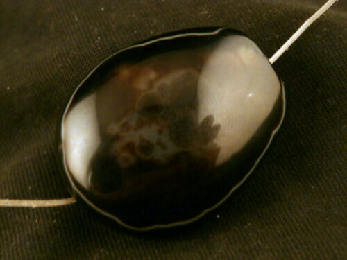 Authentic Tibetan Natural Agate Dzi Black Devil Eyed Bead