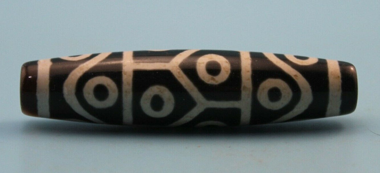 Natural Antique Dzi Agate old 14 eyes Bead from Tibet