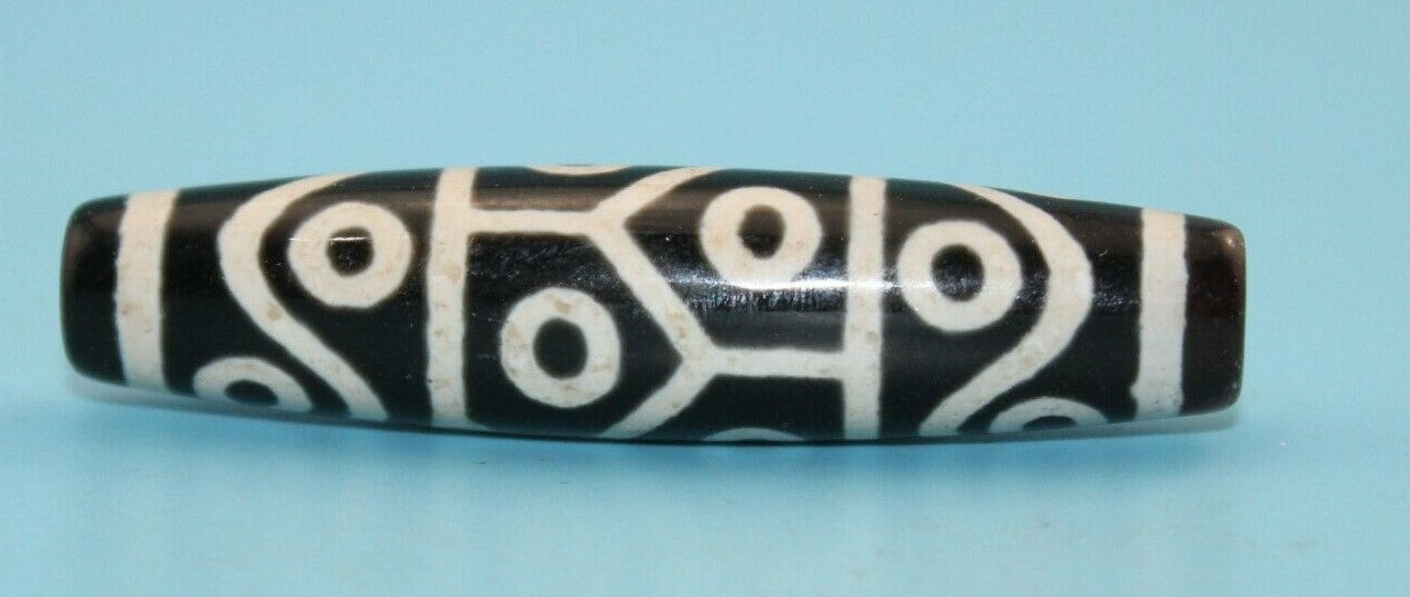 Natural Antique Dzi Agate old 14 eyes Bead from Tibet