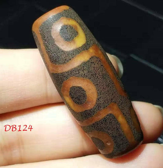 Natural Tibetan 9Eyes Dzi Bead