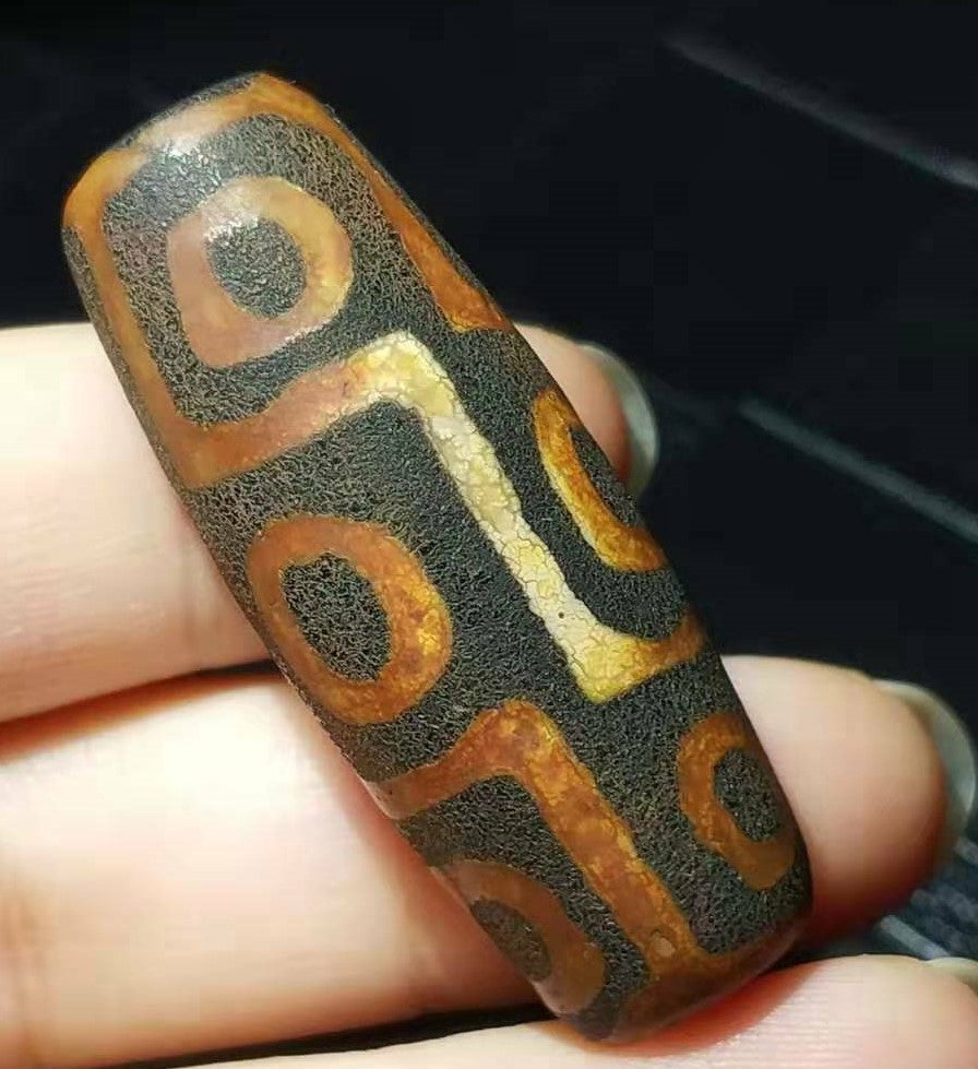 Natural Tibetan 9Eyes Dzi Bead