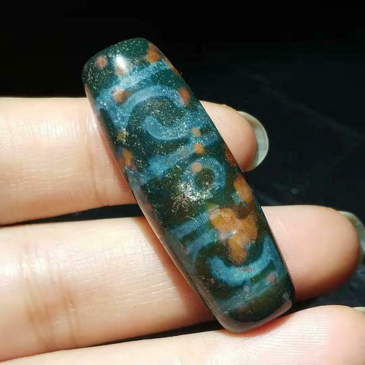 Authentic Tibetan Cinnabar Dzi Bead