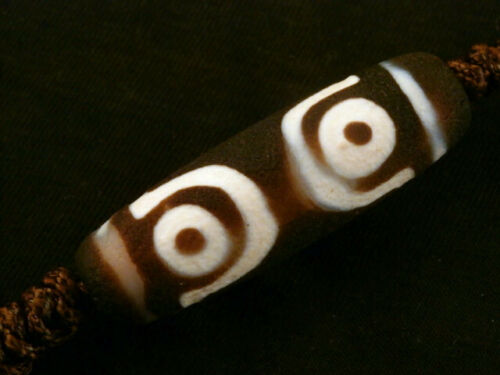 Authentic Natural Tibetan Dzi 4 Eyed Bead DB143