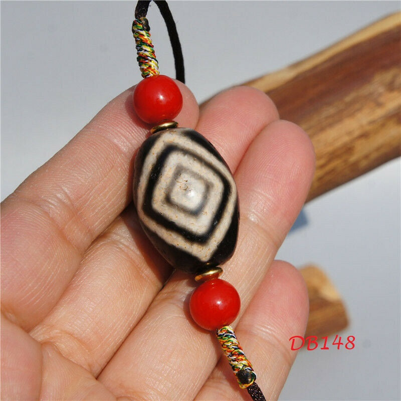 Authentic Natural Tibetan Dzi 2 Eyed Bead DB148