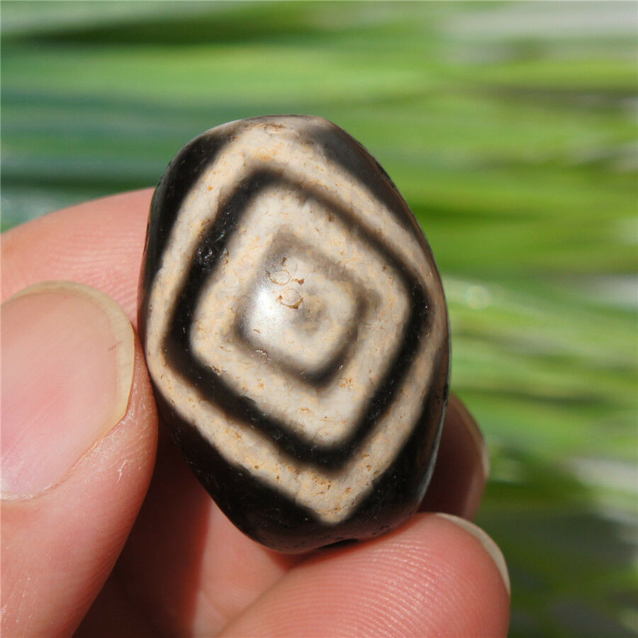 Authentic Natural Tibetan Dzi 2 Eyed Bead DB148