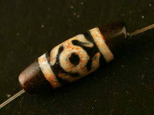 Natural Tibetan Dzi 2Figures Small Bead