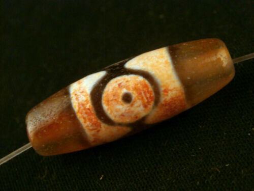 Authentic Natural Tibetan Dzi 3 Eyed Bead DB162