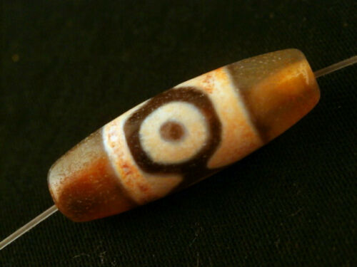 Authentic Natural Tibetan Dzi 3 Eyed Bead DB162