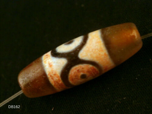 Authentic Natural Tibetan Dzi 3 Eyed Bead DB162