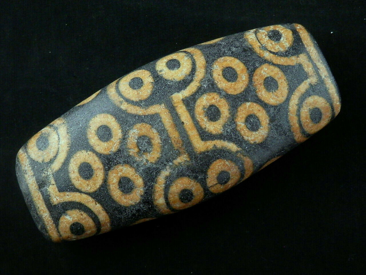 Authentic Rare Natural Large Tibetan Old Dzi 36Eyed Flat Bead (PALM SIZE) DB176