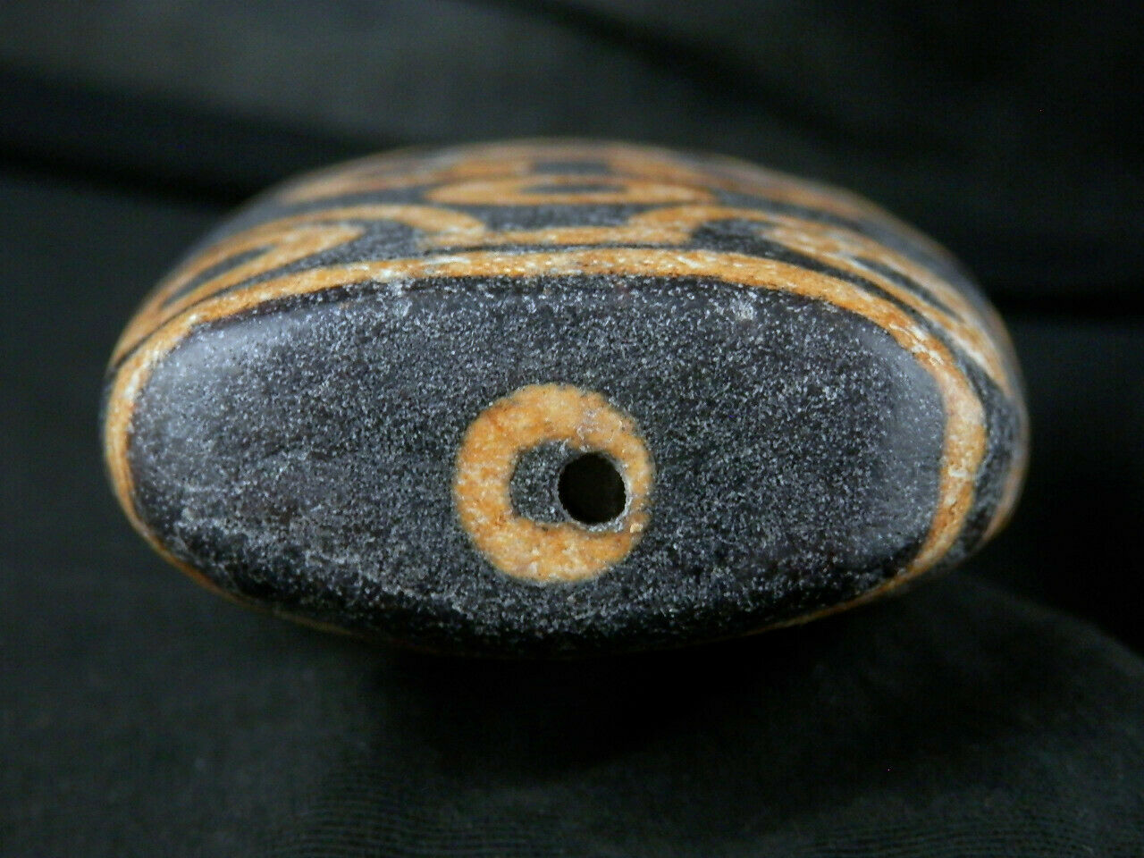 Authentic Rare Natural Large Tibetan Old Dzi 36Eyed Flat Bead (PALM SIZE) DB176