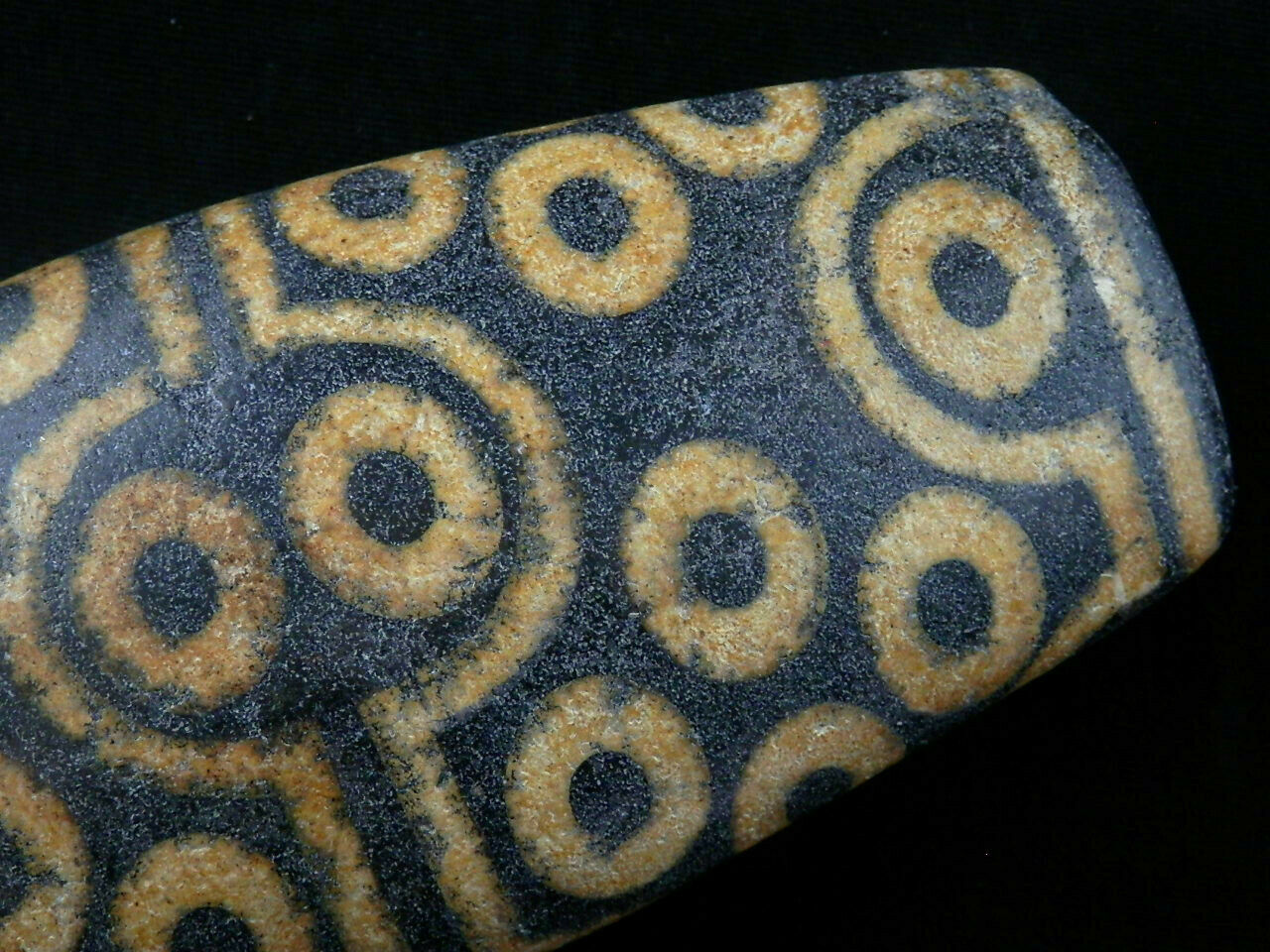 Authentic Rare Natural Large Tibetan Old Dzi 36Eyed Flat Bead (PALM SIZE) DB176