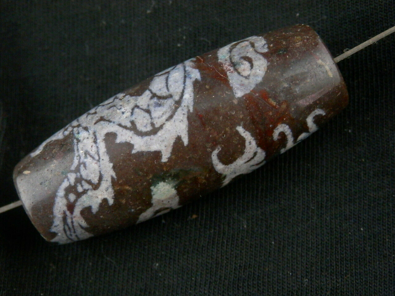 Authentic Natural Tibetan Old Dzi Dragon Bead