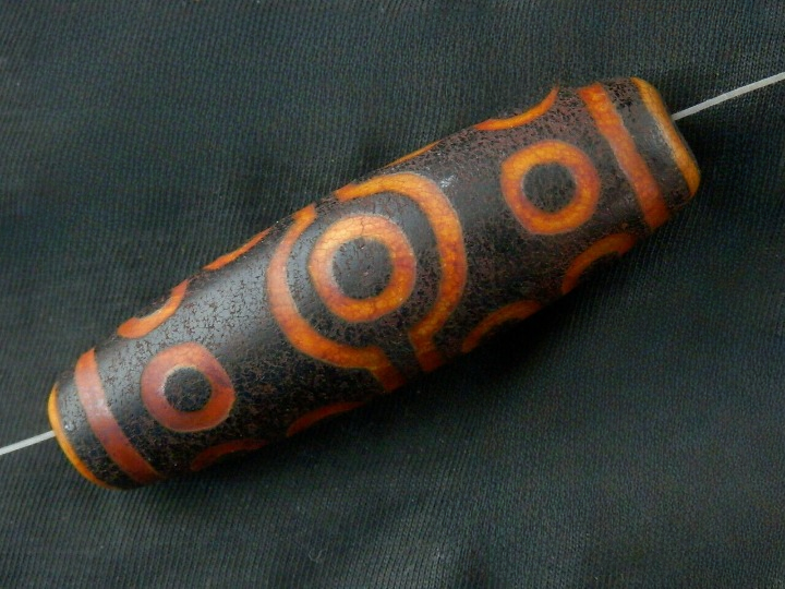 Authentic Natural Tibetan Old Dragon Vein Dzi 15Eyed Bead DB195