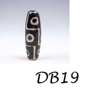 Natural Authentic Tibetan Dzi Bead BLACK AND WHITE 9 EYES DB19