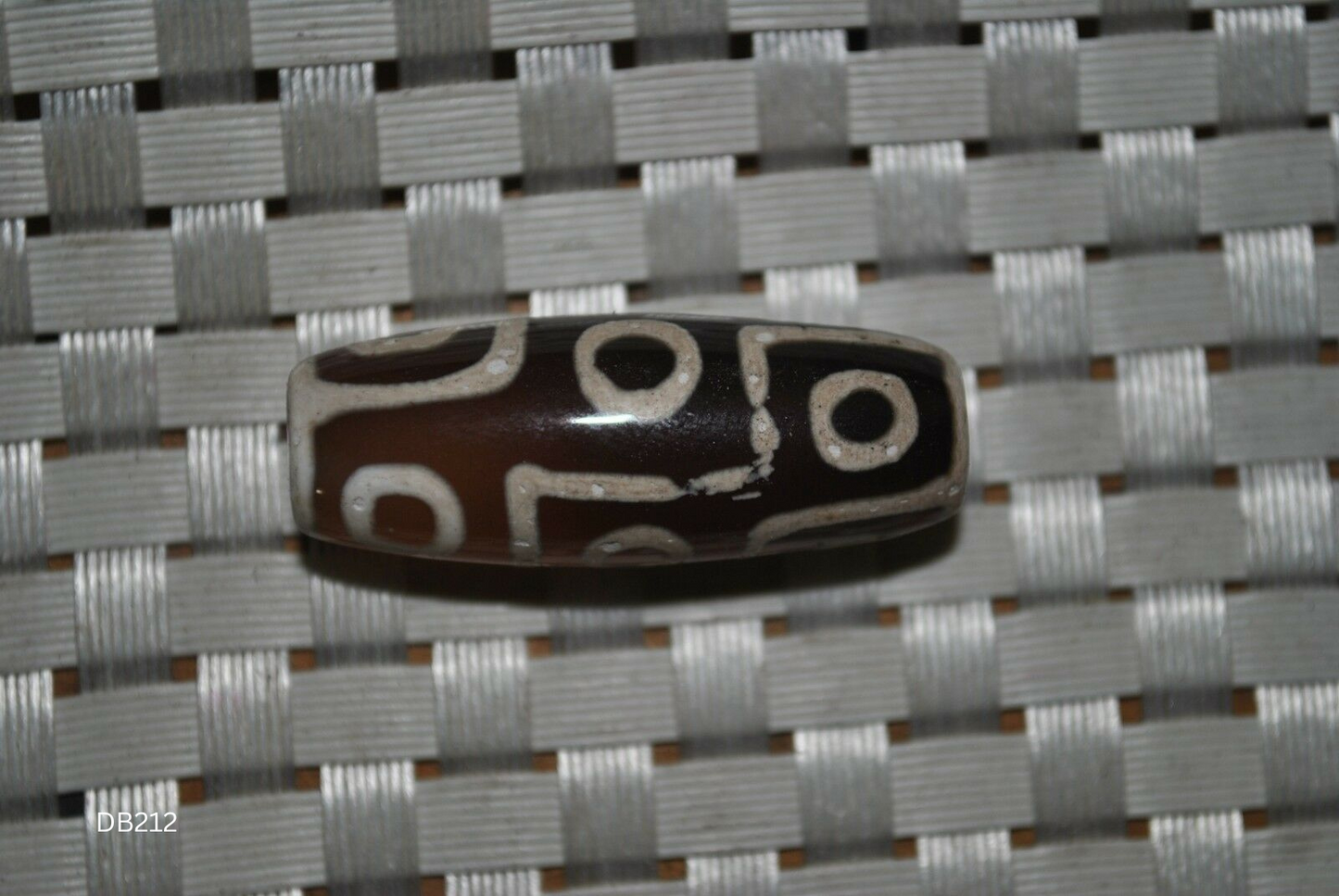 Authentic Natural Tibetan Dzi 9 Eyed Bead DB212