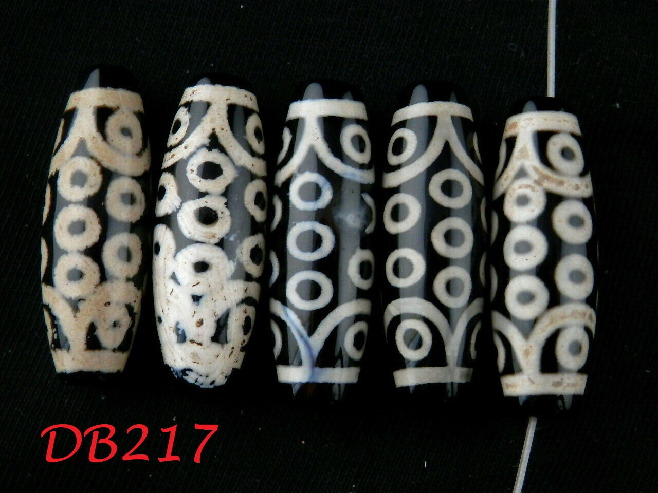 5Pcs Authentic Natural Tibetan Dzi 21Eyed Beads DB217