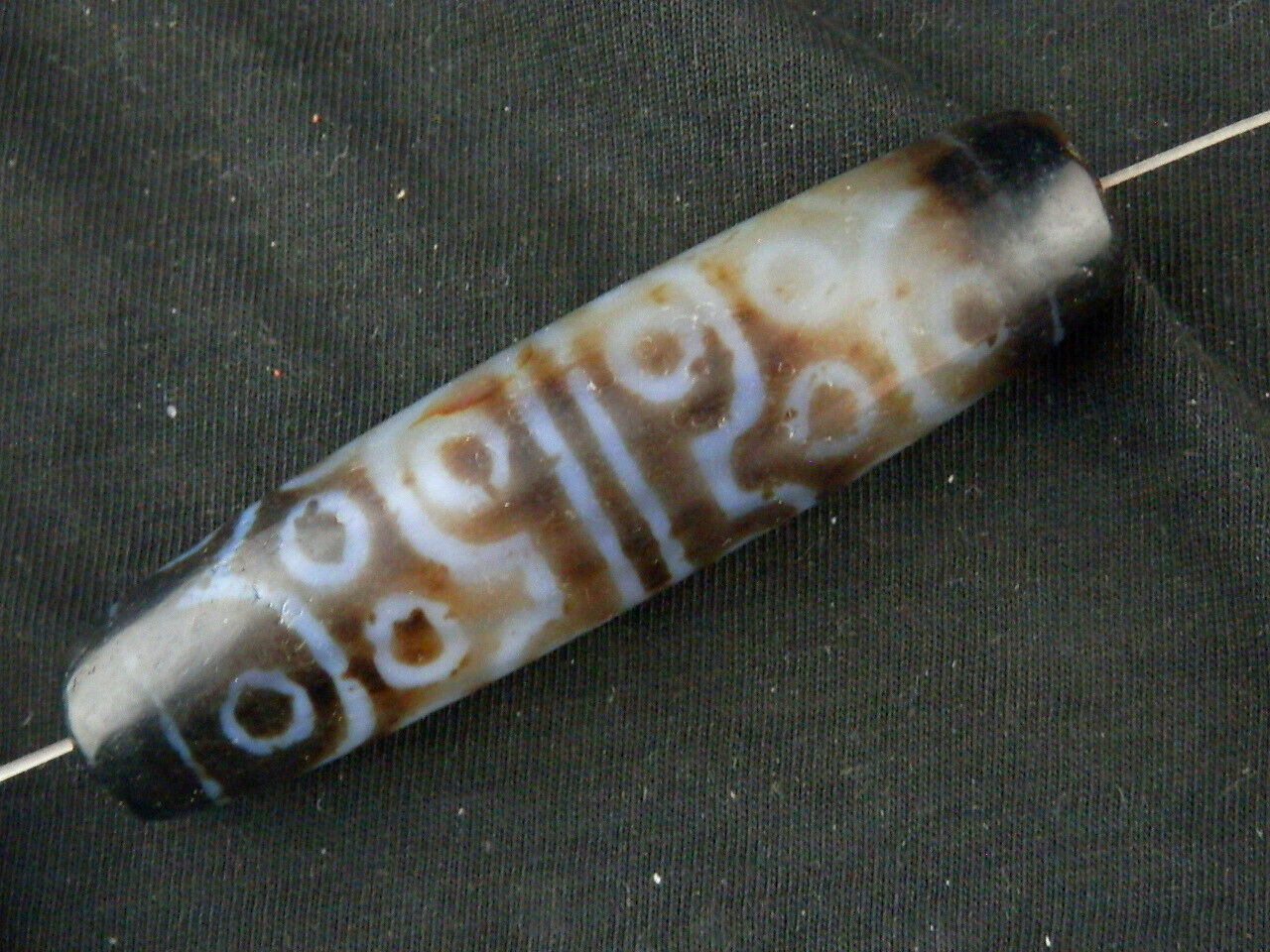 Authentic Natural Large Tibetan Old Dzi 24Eyed Bead