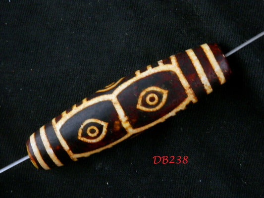 Authentic Natural Tibetan Dzi 6 Eyed Bead DB238