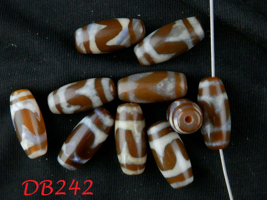 Natural Authentic 10pcs Tibetan Dzi Tiger Tooth Beads