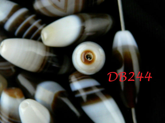 Authentic Natural 20pcs Tibetan Dzi Stripes Beads