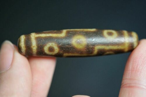 Authentic Natural Tibetan Dzi 9 Eyed Bead DB248