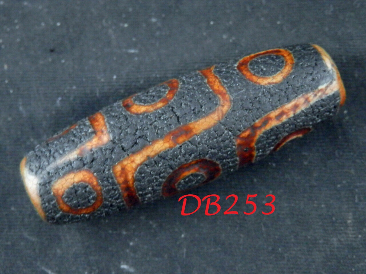 Authentic Natural Tibetan Dzi 9 Eyed Bead DB253