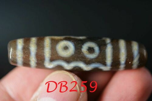 Authentic Natural Tibetan Dzi 6 Eyed Bead DB259